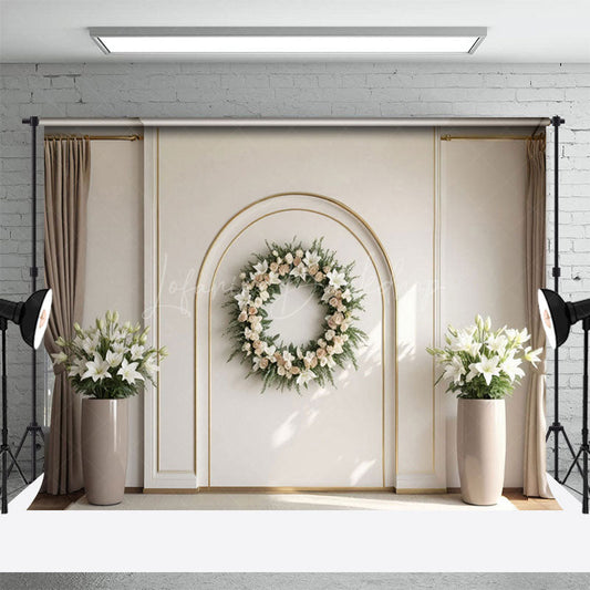 Lofaris Modern Wall Wreath Floral Vase Wedding Photo Backdrop