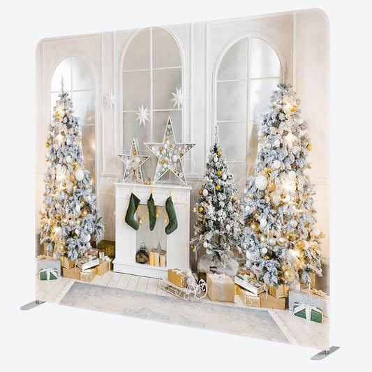 Lofaris Modern White House Christmas Pillow Case Backdrop