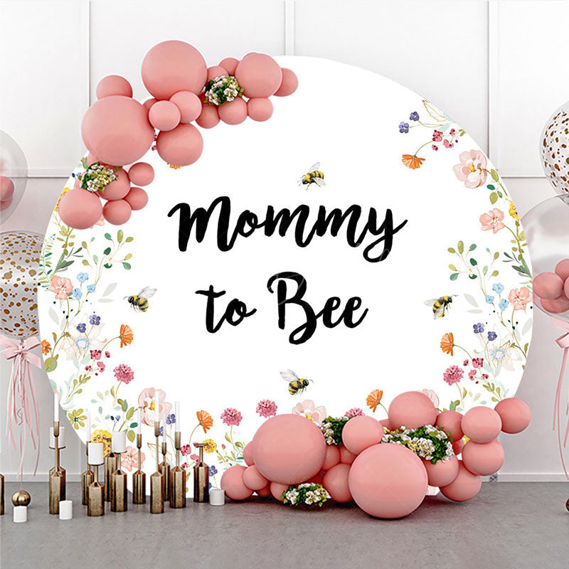 Lofaris Mommy to Bee Round Backdrop for Baby Shower Wildflower and Honey Garden Theme What Will it Party Decor
