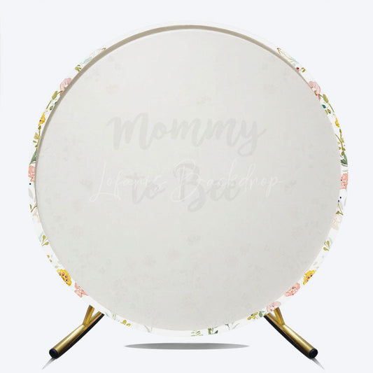 Lofaris Mommy to Bee Round Backdrop for Baby Shower Wildflower and Honey Garden Theme What Will it Party Decor
