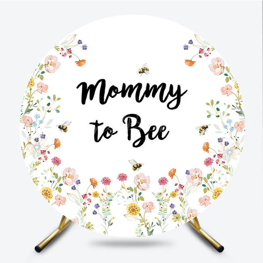Lofaris Mommy to Bee Round Backdrop for Baby Shower Wildflower and Honey Garden Theme What Will it Party Decor