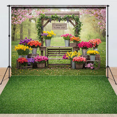 Lofaris Mommy’s Flower Shop Combo Set Backdrop Spring Garden Floral Outdoor Photography Background