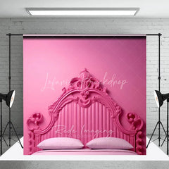 Lofaris Monochrome Pink Ornate Headboard Backdrop Luxury Carved Bed Style Photography Background