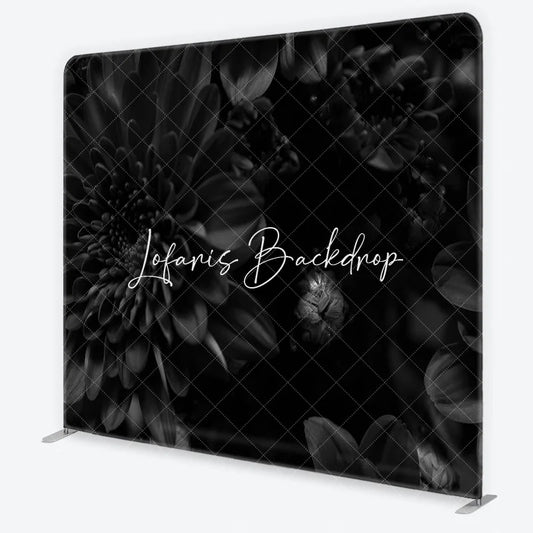 Lofaris Moody Dark Floral Chrysanthemum Square Double-Sided Backdrop Gothic Vintage Flower Photography Background
