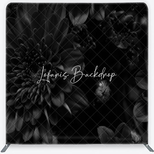Lofaris Moody Dark Floral Chrysanthemum Square Double-Sided Backdrop Gothic Vintage Flower Photography Background