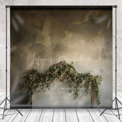 Lofaris Moody Sky and Eucalyptus Headboard Backdrop Ethereal Greenery Frame Photography Background