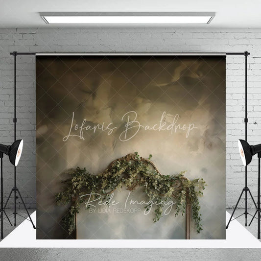 Lofaris Moody Sky and Eucalyptus Headboard Backdrop Ethereal Greenery Frame Photography Background