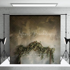 Lofaris Moody Sky and Eucalyptus Headboard Backdrop Ethereal Greenery Frame Photography Background