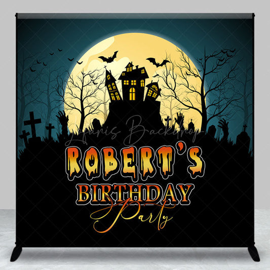 Lofaris Moon Night Castle Halloween Custom Birthday Backdrop