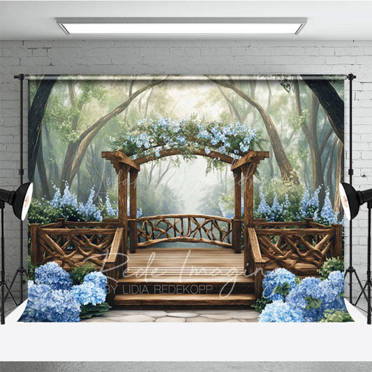 Lofaris Mothers Day Blue Floral Spring Arch Photo Backdrop
