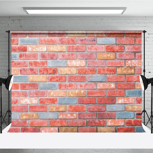 Lofaris Mottled Warm Tones Color Wall Brick Photo Backdrop