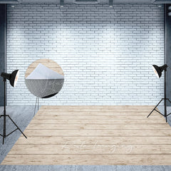 Lofaris Mottled White Brown Fabric Floor Backdrop For Photo