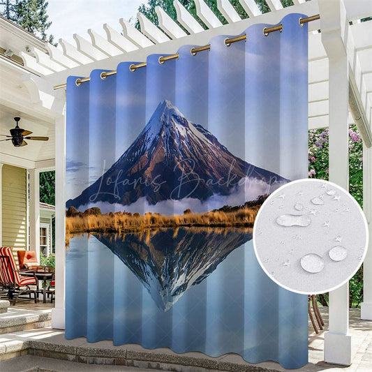 Lofaris Mount Fuji Lake Waterproof Outdoor Curtains For Cabana