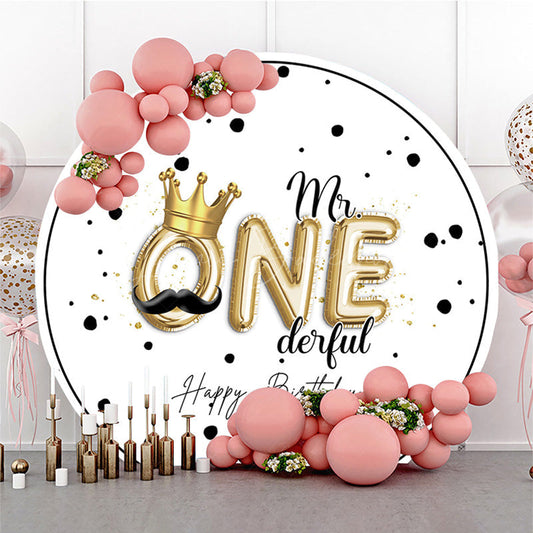 Lofaris Mr Onederful Crown Circle Happy Birthday Backdrop