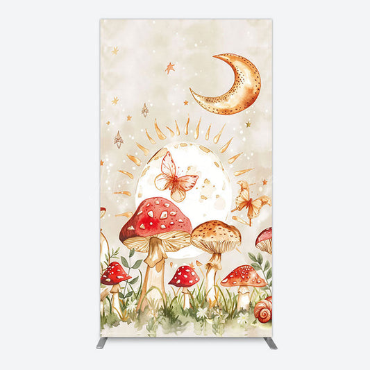 Lofaris Mushroom Cartoon World Day And Night Rectangle Backdrop