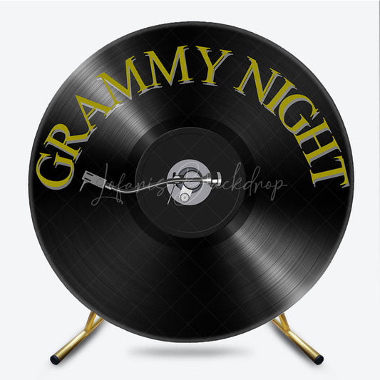 Lofaris Music Awards Night Round Backdrop Grammy Inspired Vinyl Record Photo Booth Red Carpet Themed Birthday Party Decor