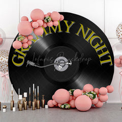 Lofaris Music Awards Night Round Backdrop Grammy Inspired Vinyl Record Photo Booth Red Carpet Themed Birthday Party Decor
