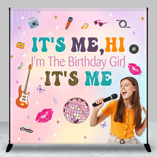 Lofaris Musical Its Me Hi Custom Photo Birthday Backdrop