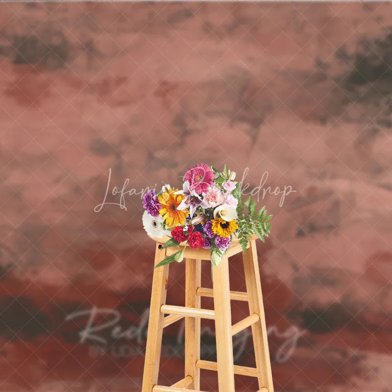 Lofaris Muted Reddish Brown Dark Grey Abstract Photography Backdrop Textured Vintage Grunge Style for Studio Portraits