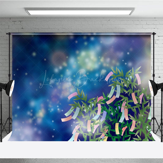 Lofaris Mystical Night Sky Pink Blossoms Petals Backdrop