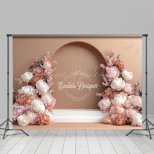 Lofaris Naked Color Floral Arch Door Sweet Wedding Backdrop