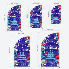 Lofaris National Flag Balloons Sweet Birthday Half Moon Arch Backdrop
