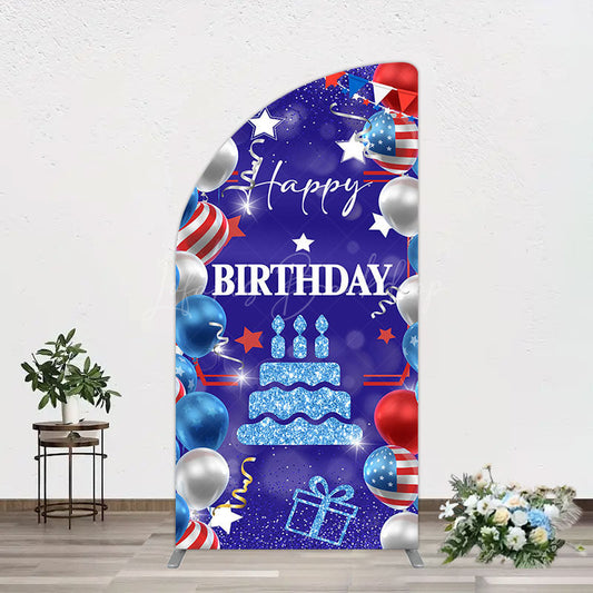 Lofaris National Flag Balloons Sweet Birthday Half Moon Arch Backdrop