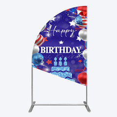 Lofaris National Flag Balloons Sweet Birthday Half Moon Arch Backdrop