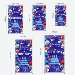 Lofaris National Flag Balloons Sweet Birthday Rectangle Backdrop