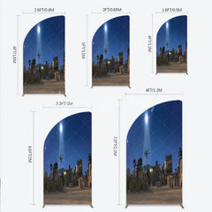 Lofaris Nativity Scene Half Moon Arch Backdrop Star of Bethlehem Christmas Night Religious