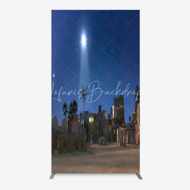 Lofaris Nativity Scene Rectangle Backdrop Star of Bethlehem Christmas Night Religious