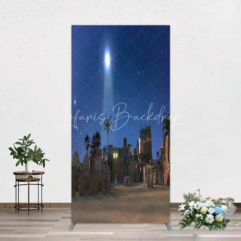 Lofaris Nativity Scene Rectangle Backdrop Star of Bethlehem Christmas Night Religious