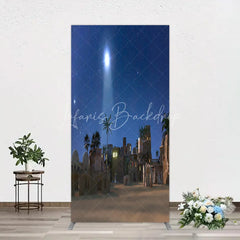 Lofaris Nativity Scene Rectangle Backdrop Star of Bethlehem Christmas Night Religious