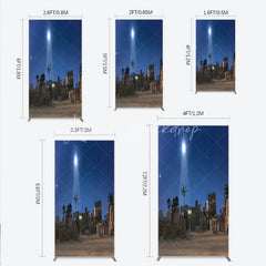 Lofaris Nativity Scene Rectangle Backdrop Star of Bethlehem Christmas Night Religious