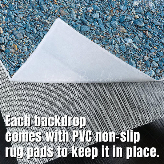 Lofaris Natural Blue Gravel Pattern Fabric Floor Backdrop