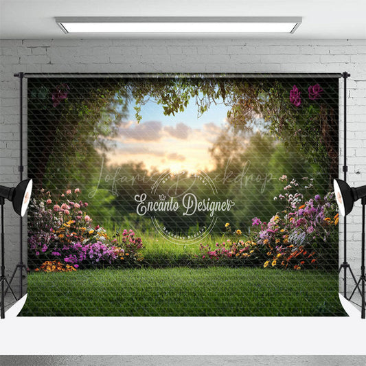 Lofaris Natural Colorful Wildflower Lawn Spring Backdrop