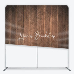 Lofaris Natural Dark Brown Wood Plank Texture Square Double-Sided Backdrop Rustic Vintage Photography Background