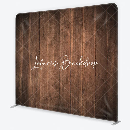 Lofaris Natural Dark Brown Wood Plank Texture Square Double-Sided Backdrop Rustic Vintage Photography Background