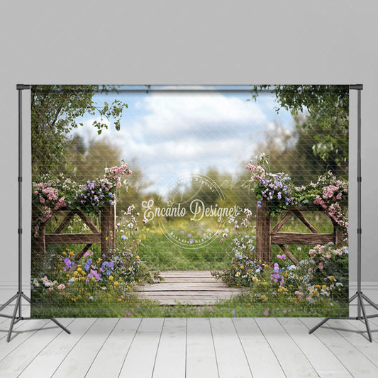 Lofaris Natural Green Garden Fence Floral Spring Backdrop