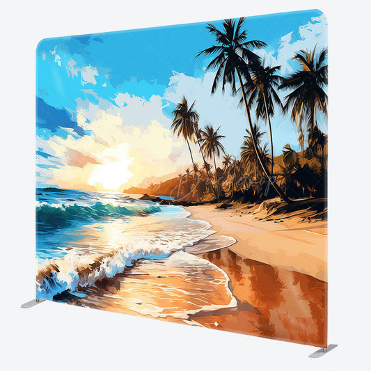 Lofaris Natural Summer Sandy Beach Photo Pillow Case Backdrop