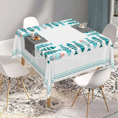 Lofaris Nautical Colorful Fish Border Rectangle Tablecloth Coastal Summer Dining Table Cover for Beach Party