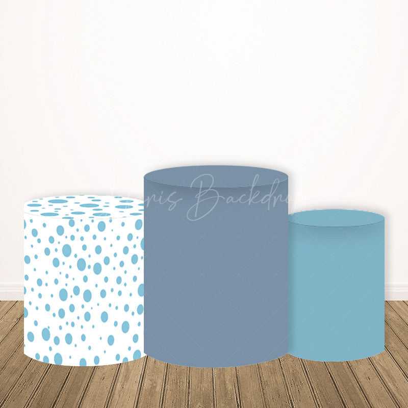 Lofaris Nautical Teddy Bear Round Backdrop Kit Sailor Themed with Anchor and Chevron for Boy Baby Shower or Birthday