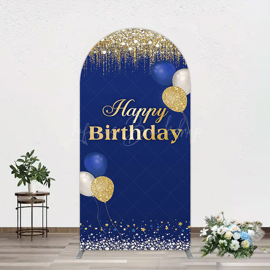 Lofaris Navy Blue Glitter Balloon Birthday Arch Backdrop