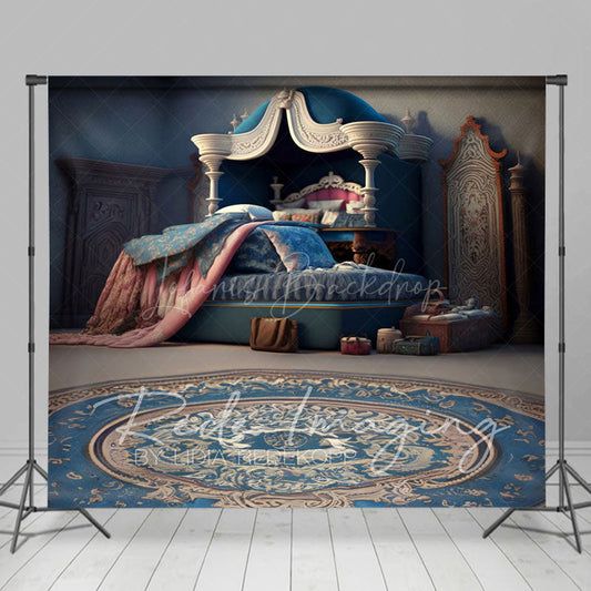 Lofaris Navy Royal Retro Princess Bedroom Photo Backdrop