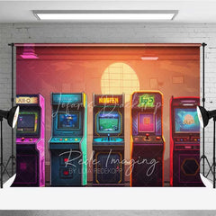 Lofaris Neon Arcade Game Room Photography Backdrop Retro 80s Video Gaming Machine Background