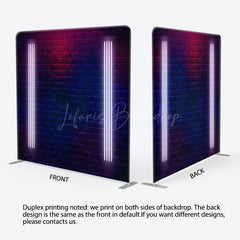 Lofaris Neon Glow Photo Brick Wall Square Tension Backdrop