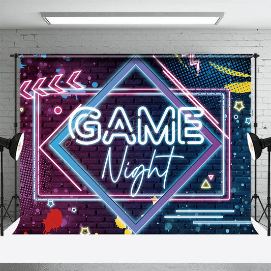 Lofaris Neon Graffiti Wall Game Night Dance Photo Backdrop