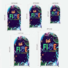 Lofaris Neon High Five Birthday Arch Backdrop Glow Party 5th Photography Background