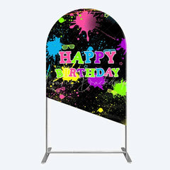 Lofaris Neon Splatter Pajama Party Arch Backdrop Glow Paint Sleepover Photography Background