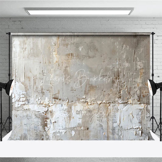 Lofaris Neutral Beige Cream Abstract Textured Photography Backdrop Distressed Wall Art Photo Studio Background